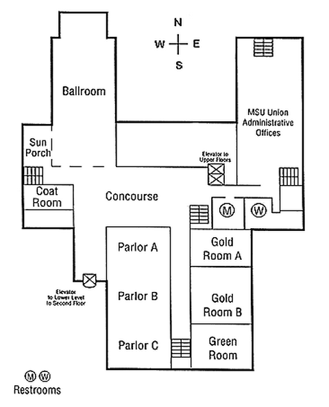 Michigan State University Union, Second Floor
