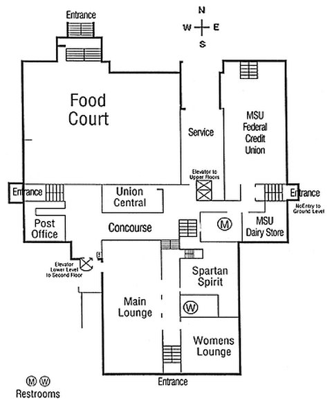 Michigan State University Union, First Floor